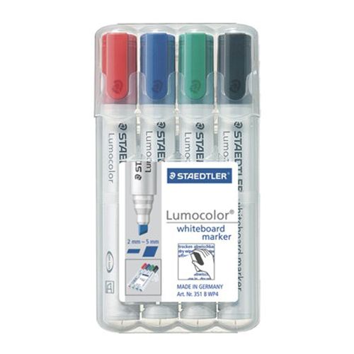 STAEDTLER - Marker pentru tablă și flipchart, vârf tăiat, "Lumocolor 351 B" (4 buc.)