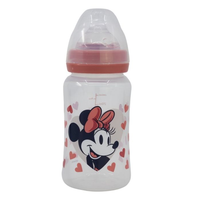 STOR - Biberon Minnie Mouse cu sistem anti-coliziune, 240ml, 10702