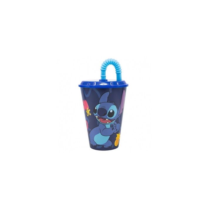 STOR - Pahar de plastic cu capac și pai Lilo & Stitch, 430ml, 75030