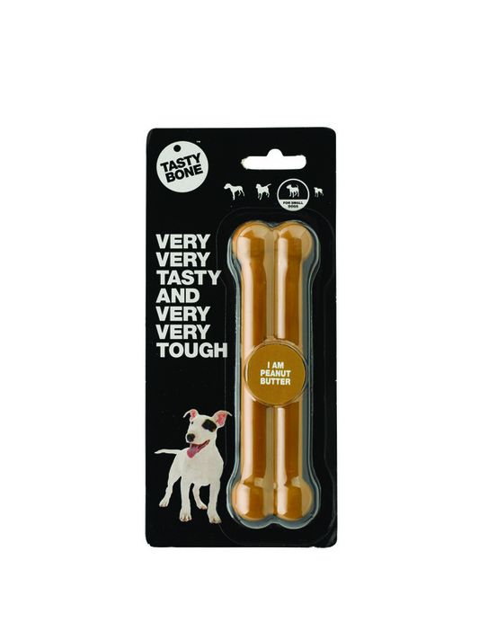 TASTY BONE - Jucărie din nylon pentru câini mici - Unt de arahide