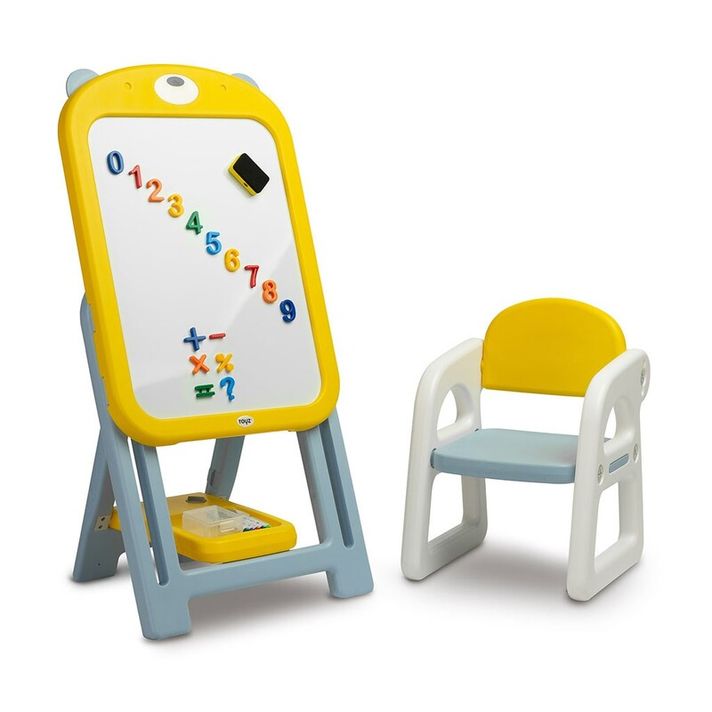 TOYZ - Tablă pentru copii cu scaun TED galben