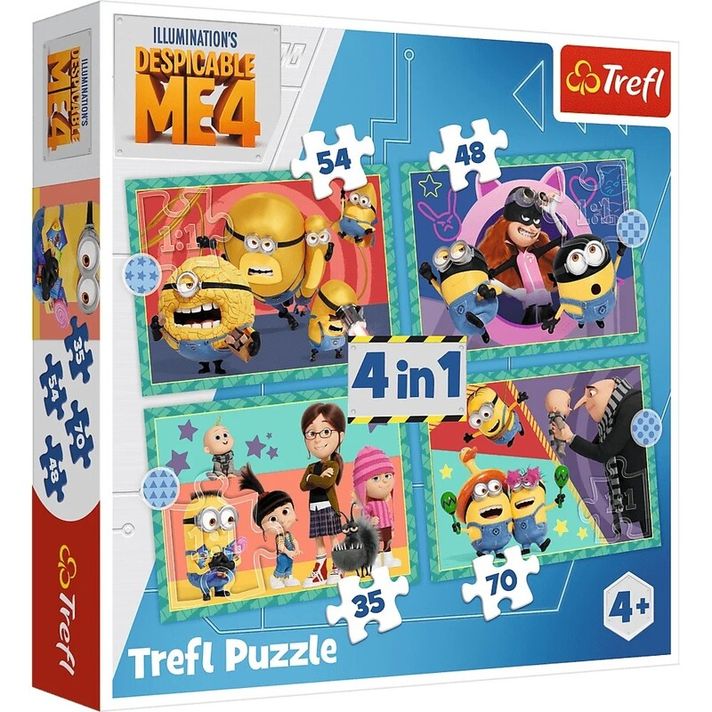 TREFL - Puzzle 4v1 - Minionii Nebuni / Universal Despicable Me 4