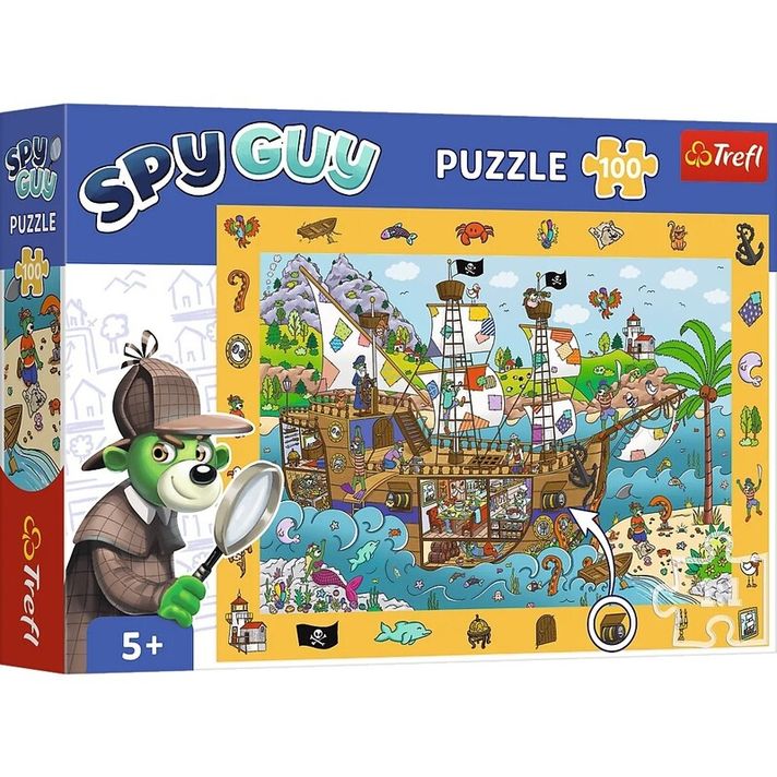 TREFL - Puzzle cu căutarea imaginilor Spy Guy: Nava pirat 100 de piese