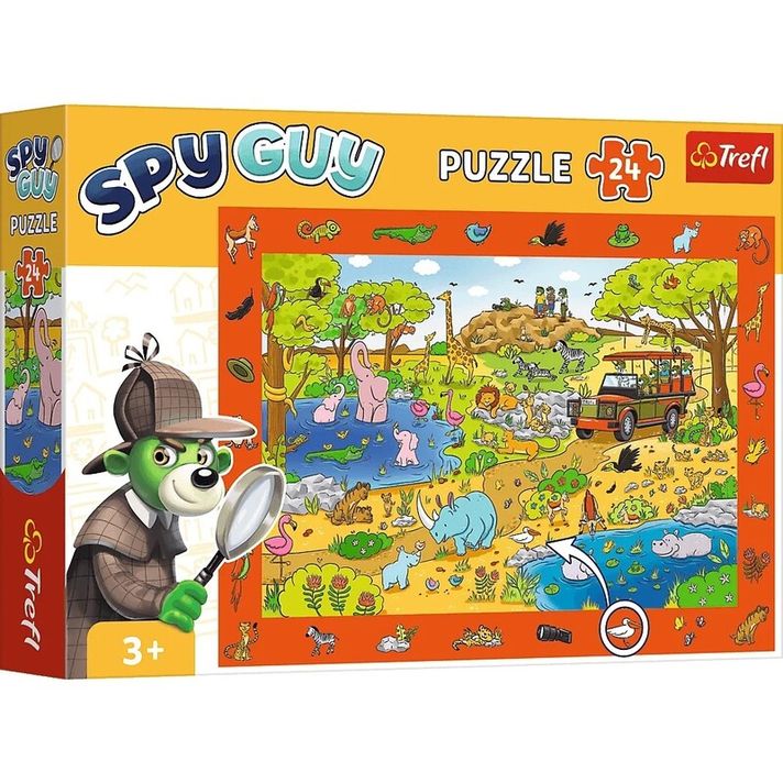 TREFL - Puzzle cu căutarea imaginilor Spy Guy: Safari 24 piese