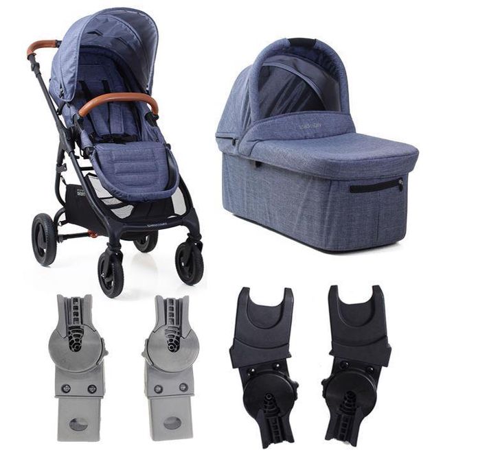 VALCO BABY - Cărucior combinat Trend 4 Ultra Denim inclusiv adaptoare pentru scaun auto