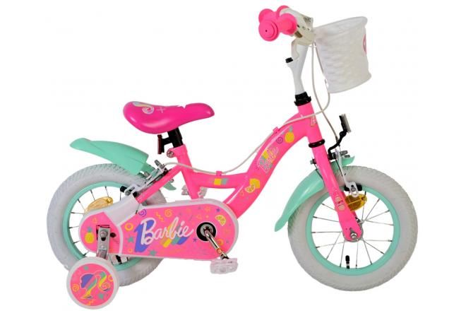 VOLARE - Bicicletă Barbie pentru copii - Fete - 12 inch - Roz - Două frâne de mână