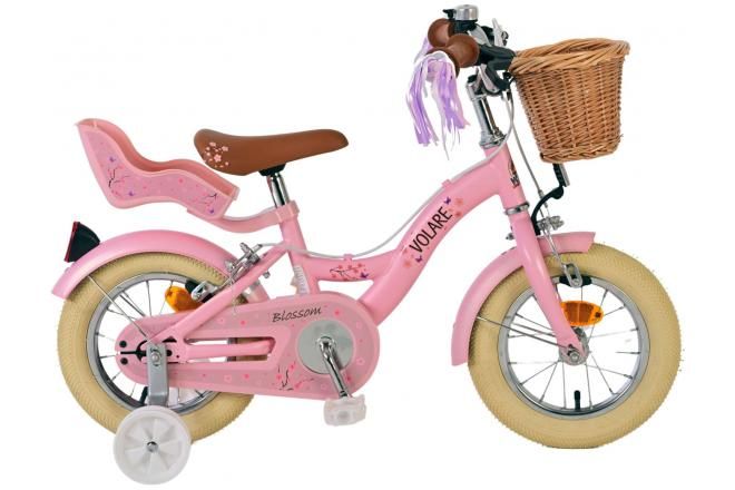 VOLARE - Bicicleta pentru copii Blossom - Fete - 12 inch - Roz - Două frâne de mână