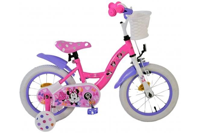 VOLARE - Bicicletă Disney Minnie Cutest Ever! pentru copii - Fete - 14 inch - Roz