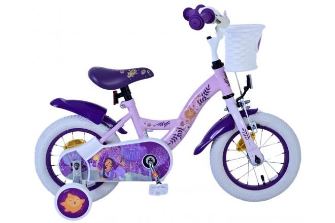 VOLARE - Bicicletă Disney Wish pentru copii - Fete - 12 inch - Mov