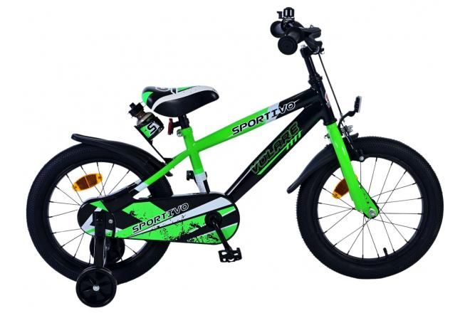 VOLARE - Bicicleta pentru copii Sportivo - băieți - 16 inch - Verde/Negru