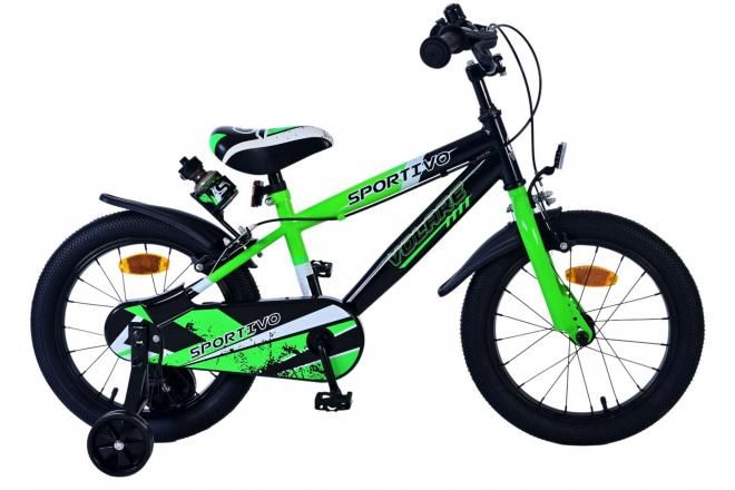 VOLARE - Sportivo Kinderfiets - Băieți - 16 inch - Verde/Negru - Două frâne de mână