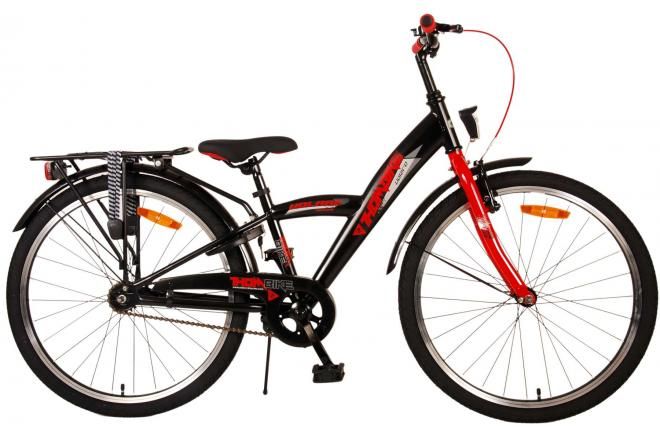 VOLARE - Bicicletă Thombike pentru copii - Băieți - 24 inch - Negru Roșu