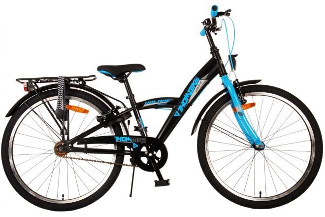 VOLARE - Bicicletă Thombike pentru copii - Băieți - 24 inch - Negru Albastru - Două frâne de mână