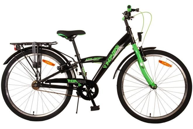 VOLARE - Bicicletă Thombike pentru copii - Băieți - 24 inch - Negru Verde - Două frâne de mână