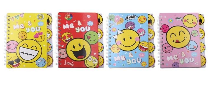 WIKY - Caiete cu linii Smiley 60pagini 15x19cm, Mix Products