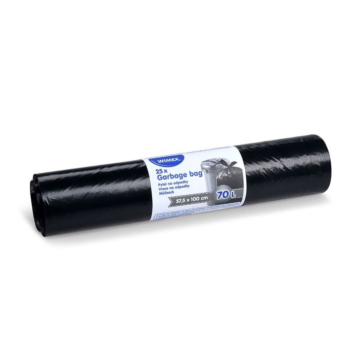 WIMEX - Pungi de gunoi (LDPE) negru 57,5 x 100 cm 70L [25 buc]