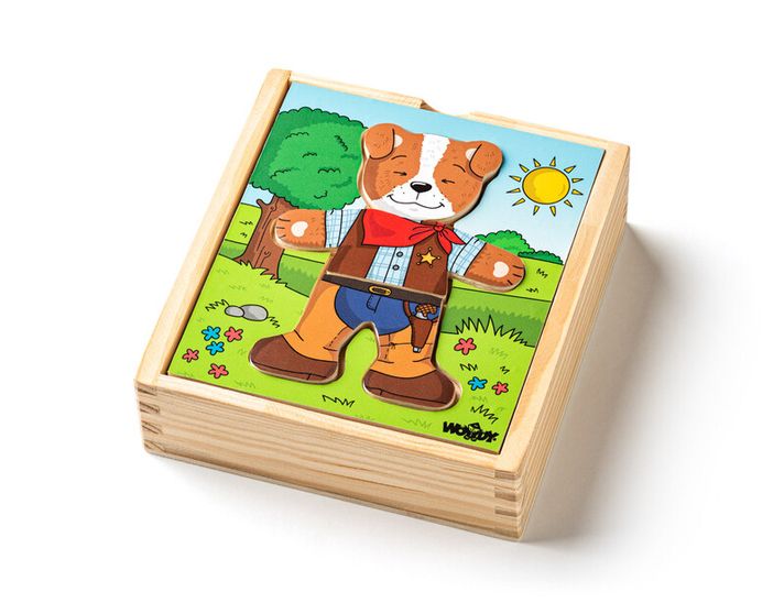 WOODY – Puzzle dulap pentru haine Cainele, 18 piese