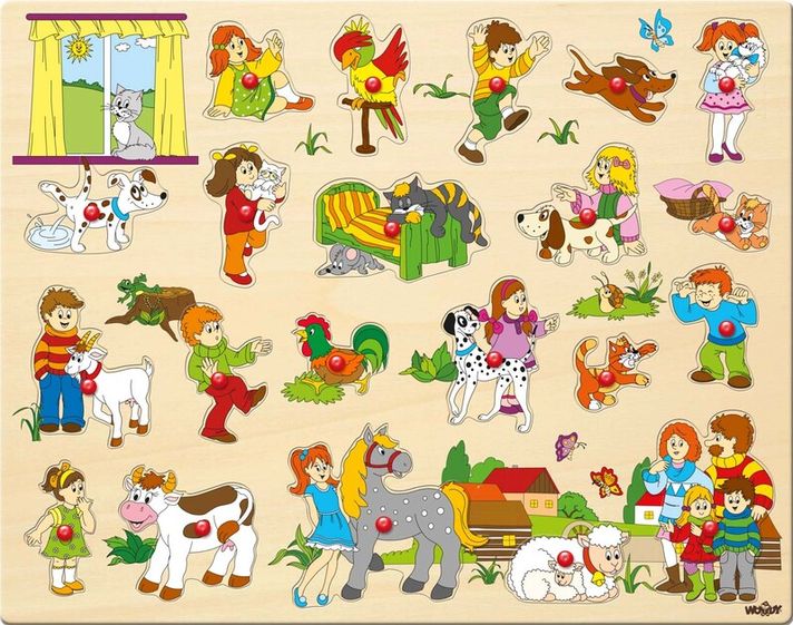 WOODY - Puzzle mare cu mânere